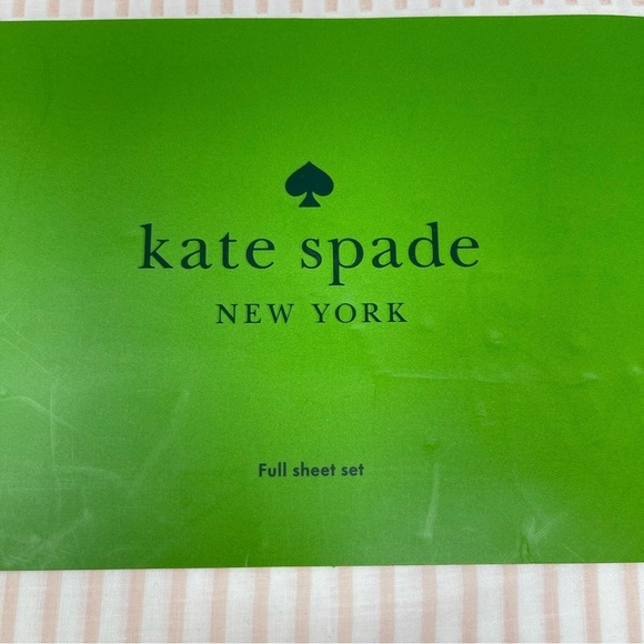 Kate Spade Pink Stripes & Hearts Full Size Sheet Set NWT - Picture 7 of 7